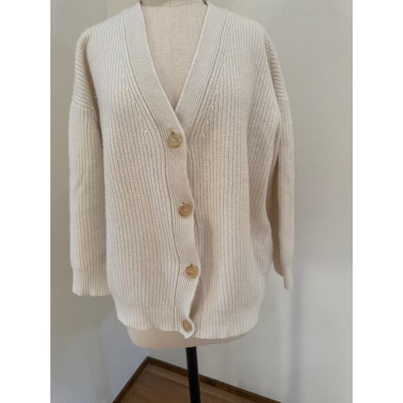 Jenni Kayne 100% Cashmere Cocoon Cardigan XS Oatmeal Knit Sweater  $445 - Picture 3 of 13